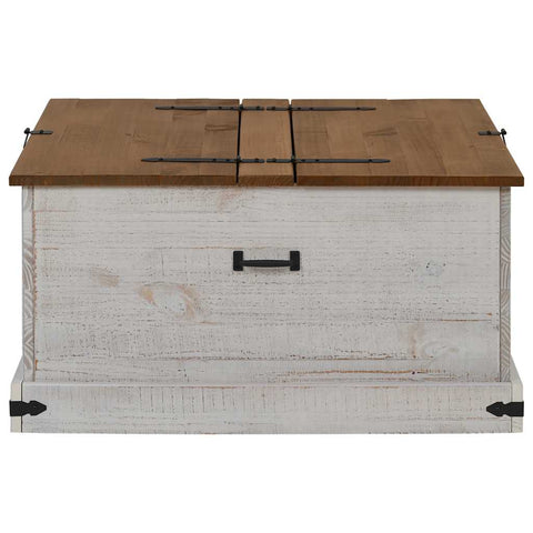 vidaXL Storage Chest HALDEN White 91x91x47 cm Solid Wood Pine