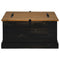vidaXL Storage Chest HALDEN Black 91x91x47 cm Solid Wood Pine
