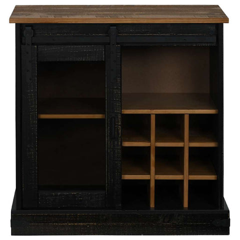 vidaXL Sideboard HALDEN with Sliding Door Black 80x40x80 cm Solid Wood