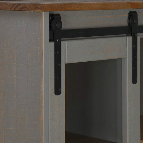 vidaXL Wine Cabinet HALDEN with Wine Racks and Sliding Door Grey Pine