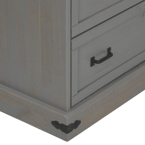 vidaXL Wine Cabinet HALDEN with Wine Racks and Sliding Door Grey Pine