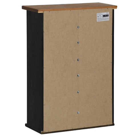 vidaXL Hanging Cabinet HALDEN with Sliding Door Black 49x22.5x70 cm Pine