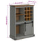 vidaXL Wine Cabinet HALDEN with Wine Racks and Sliding Door Grey Pine