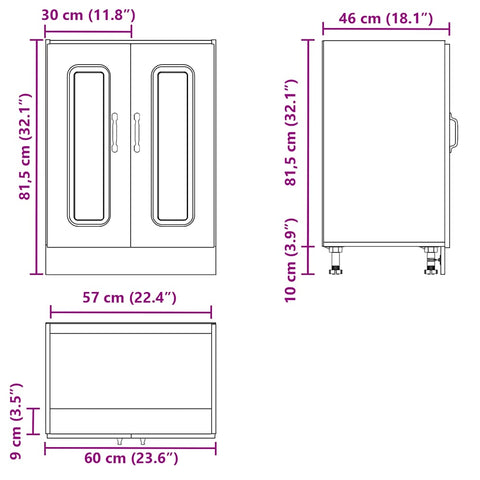 vidaXL Sink Base Cabinet Kalmar White 60x46x81.5 cm Engineered Wood