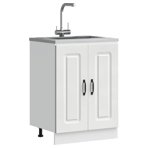 vidaXL Sink Base Cabinet Kalmar White 60x46x81.5 cm Engineered Wood
