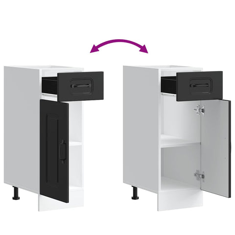 vidaXL Kitchen Base Cabinet Kalmar Black Engineered Wood