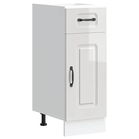 vidaXL Kitchen Base Cabinet Kalmar High Gloss White Engineered Wood