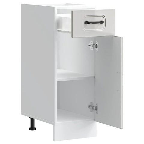 vidaXL Kitchen Base Cabinet Kalmar High Gloss White Engineered Wood