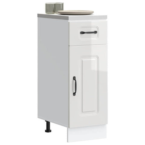 vidaXL Kitchen Base Cabinet Kalmar High Gloss White Engineered Wood