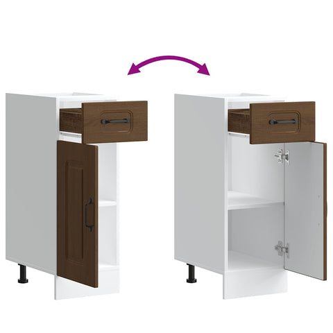 vidaXL Kitchen Base Cabinet Kalmar Brown Oak Engineered Wood
