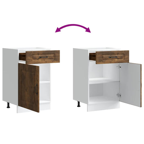 vidaXL Kitchen Base Cabinet Kalmar Smoked Oak Engineered Wood