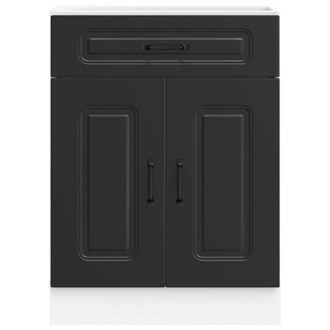 vidaXL Kitchen Base Cabinet Kalmar Black Engineered Wood