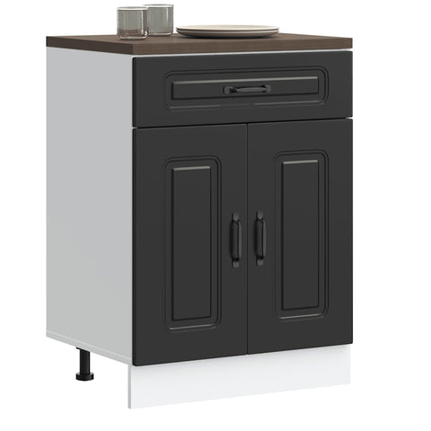 vidaXL Kitchen Base Cabinet Kalmar Black Engineered Wood