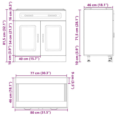 vidaXL Kitchen Base Cabinet Kalmar White Engineered Wood