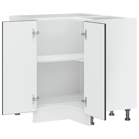 vidaXL Kitchen Corner Base Cabinet Kalmar Black Engineered Wood