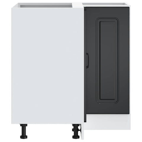 vidaXL Kitchen Corner Base Cabinet Kalmar Black Engineered Wood