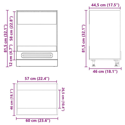 vidaXL Oven Cabinet Kalmar Concrete Grey Engineered Wood