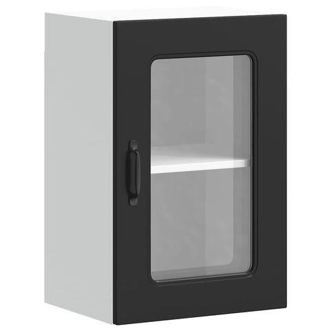 vidaXL Kitchen Wall Cabinet with Glass Door Kalmar Black Engineered Wood