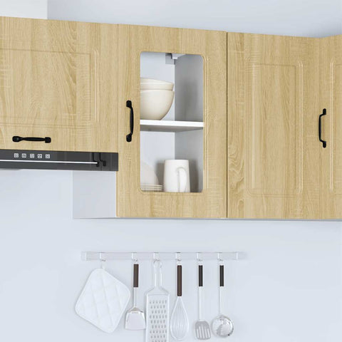 vidaXL Kitchen Wall Cabinet with Glass Door Kalmar Sonoma Oak Engineered Wood