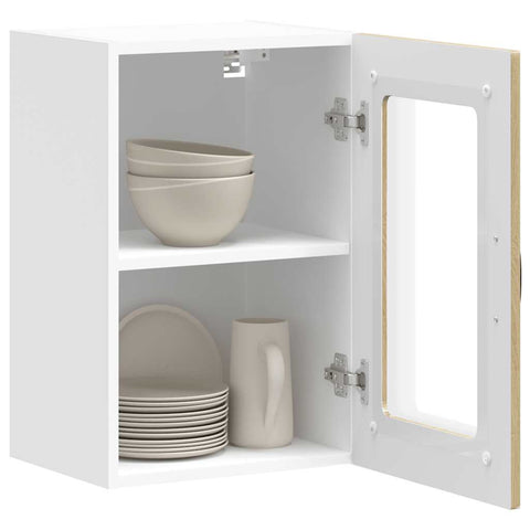 vidaXL Kitchen Wall Cabinet with Glass Door Kalmar Sonoma Oak Engineered Wood
