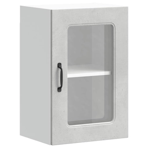 vidaXL Kitchen Wall Cabinet with Glass Door Kalmar Concrete Grey Engineered Wood