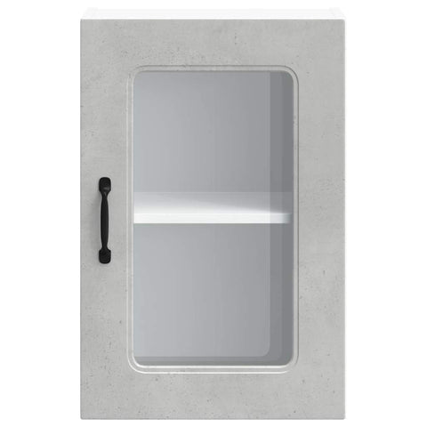 vidaXL Kitchen Wall Cabinet with Glass Door Kalmar Concrete Grey Engineered Wood
