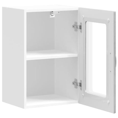 vidaXL Kitchen Wall Cabinet with Glass Door Kalmar Concrete Grey Engineered Wood