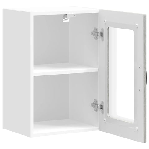 vidaXL Kitchen Wall Cabinet with Glass Door Kalmar Grey Sonoma Engineered Wood