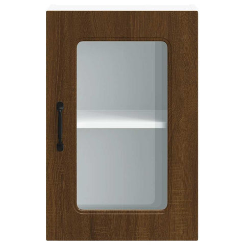 vidaXL Kitchen Wall Cabinet with Glass Door Kalmar Brown Oak Engineered Wood