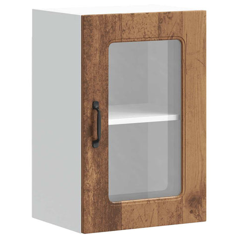 vidaXL Kitchen Wall Cabinet with Glass Door Kalmar Old Wood Engineered Wood