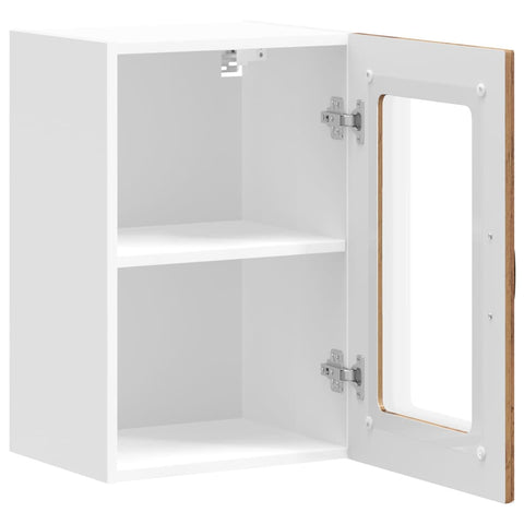 vidaXL Kitchen Wall Cabinet with Glass Door Kalmar Old Wood Engineered Wood