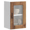 vidaXL Kitchen Wall Cabinet with Glass Door Kalmar Old Wood Engineered Wood