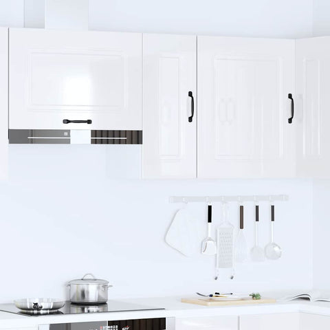 vidaXL Kitchen Wall Cabinet Kalmar High Gloss White Engineered Wood