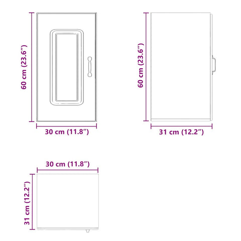 vidaXL Kitchen Wall Cabinet Kalmar High Gloss White Engineered Wood