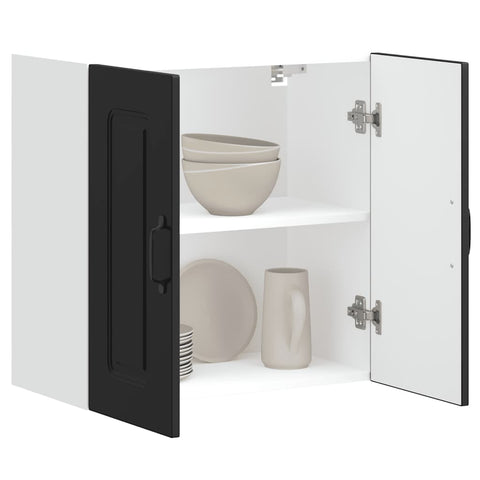 vidaXL Kitchen Wall Cabinet Kalmar Black Engineered Wood