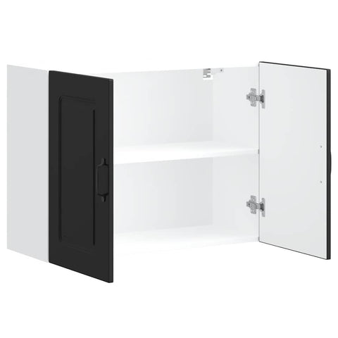 vidaXL Kitchen Wall Cabinet Kalmar Black Engineered Wood