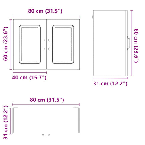 vidaXL Kitchen Wall Cabinet Kalmar Concrete Grey Engineered Wood