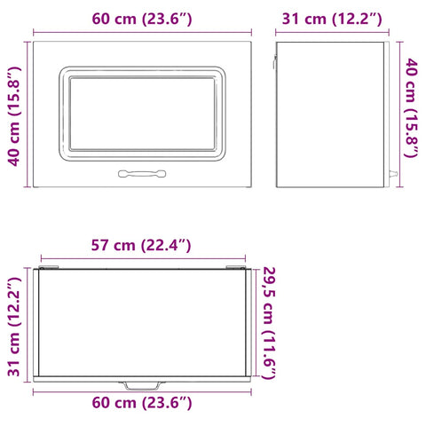 vidaXL Kitchen Wall Cabinet Kalmar Grey Sonoma Engineered Wood