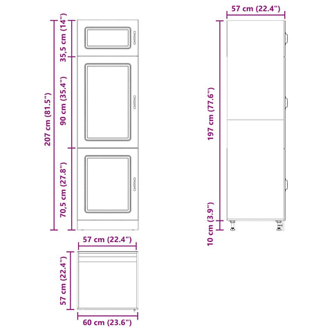 vidaXL Kitchen Cupboard Kalmar Old Wood Engineered Wood