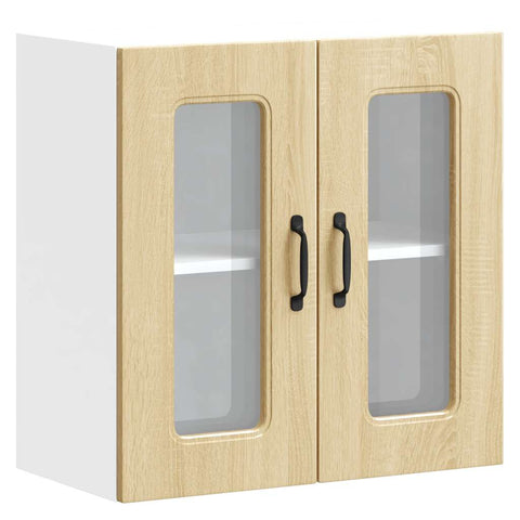 vidaXL Kitchen Wall Cabinet with Glass Door Kalmar Sonoma Oak Engineered Wood