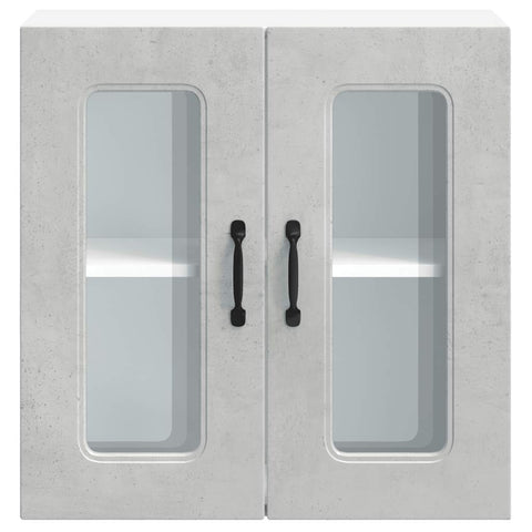vidaXL Kitchen Wall Cabinet with Glass Door Kalmar Concrete Grey Engineered Wood