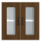 vidaXL Kitchen Wall Cabinet with Glass Door Kalmar Brown Oak Engineered Wood