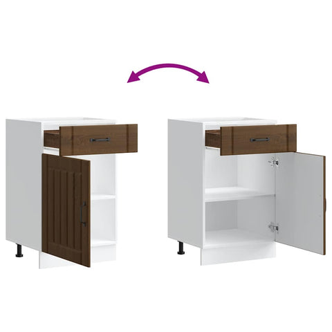 vidaXL Kitchen Base Cabinet Lucca Brown Oak Engineered Wood