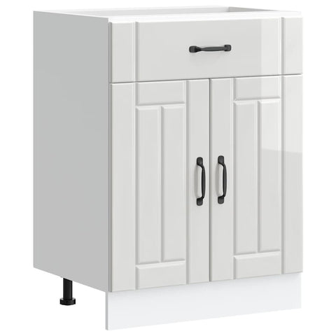 vidaXL Kitchen Base Cabinet Lucca High Gloss White Engineered Wood