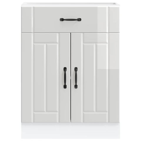 vidaXL Kitchen Base Cabinet Lucca High Gloss White Engineered Wood