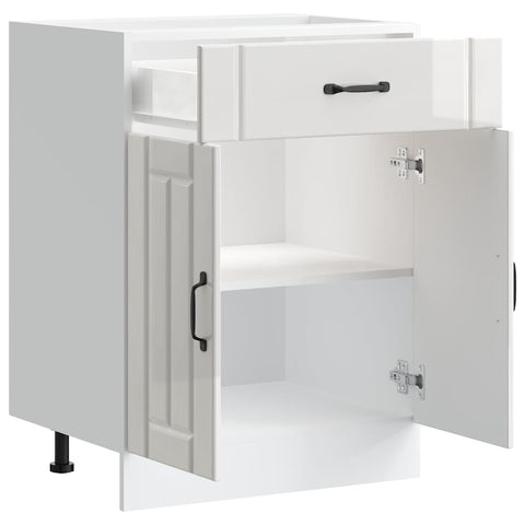 vidaXL Kitchen Base Cabinet Lucca High Gloss White Engineered Wood