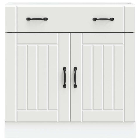 vidaXL Kitchen Base Cabinet Lucca White Engineered Wood