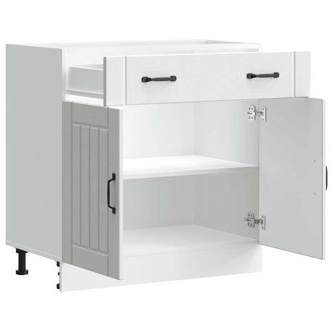 vidaXL Kitchen Base Cabinet Lucca White Engineered Wood