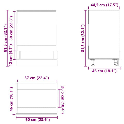 vidaXL Oven Cabinet Lucca Grey Sonoma Engineered Wood