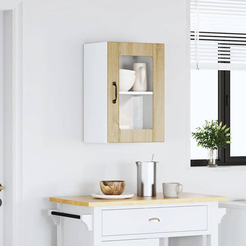 vidaXL Kitchen Wall Cabinet with Glass Door Lucca Sonoma Oak